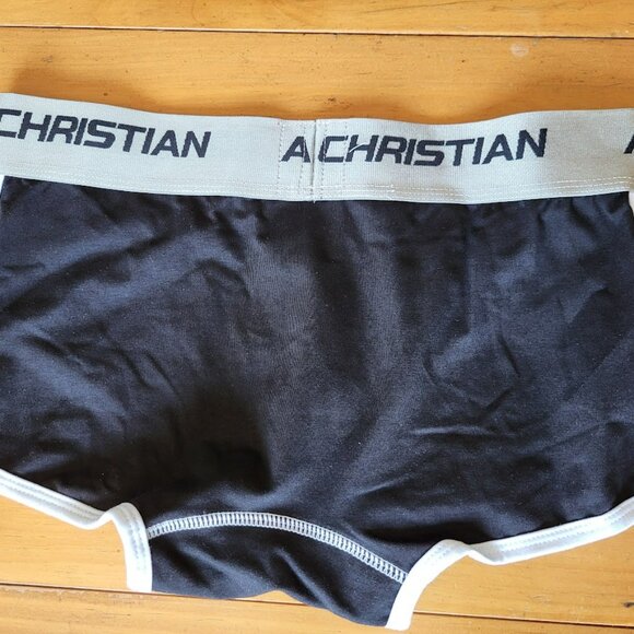 Andrew Christian Vintage Boxer Briefs Trunks Large Black NEW - Picture 3 of 8